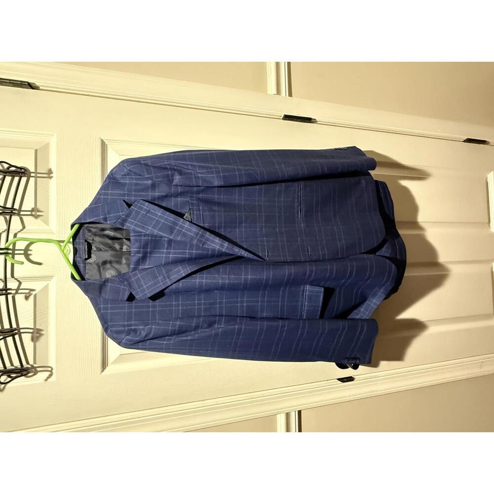 Men's Vince Camuto Blue Plaid Suit Jacket & Pants Set